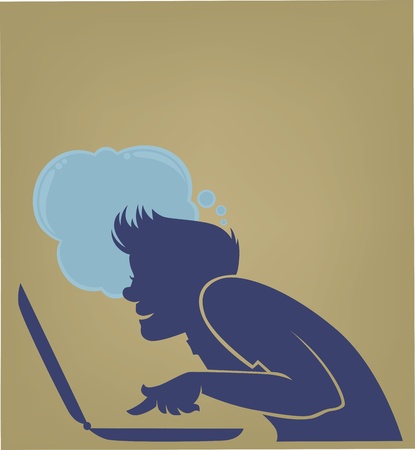 vector background with human silhouetteのイラスト素材