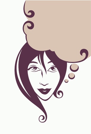 vector image of woman faceのイラスト素材