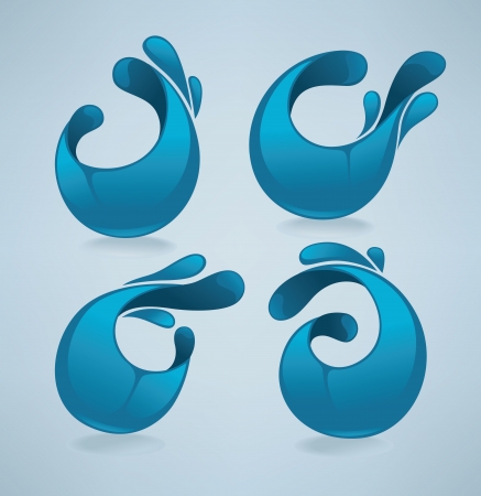 vector collection of water emblemsのイラスト素材