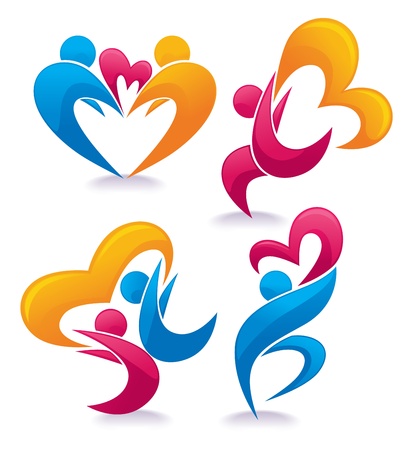 vector collection abstract people in loveのイラスト素材