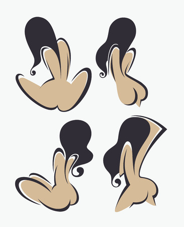 vector collection of naked girlのイラスト素材
