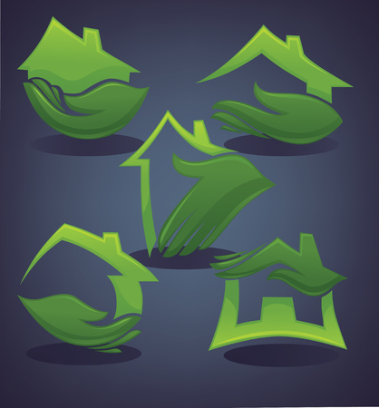 icons on dark backgroundのイラスト素材