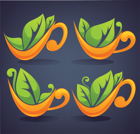 vector collection on dark backgroundのイラスト素材