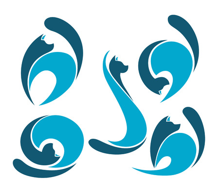 vector collection of animals symbolsのイラスト素材