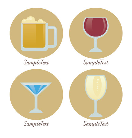 beverage iconsのイラスト素材
