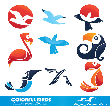 bright animal symbolsのイラスト素材