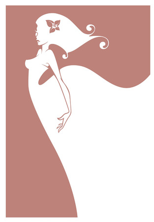 greeting card with image of beautiful brideのイラスト素材