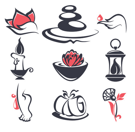 vector beauty and spa collectionのイラスト素材