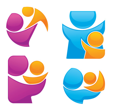 vector set of people and familyのイラスト素材