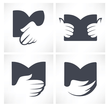 vector collection of  books, reading and writing symbols education flat iconsのイラスト素材