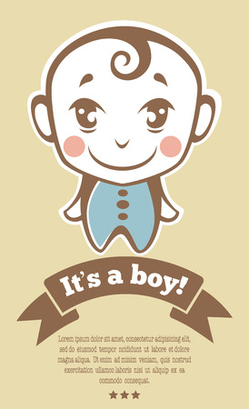 it's a boy, vector illustrationのイラスト素材