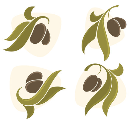 green olives, vector collection of signs, symbols and iconsのイラスト素材