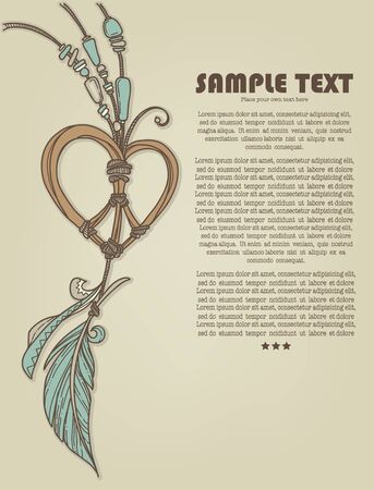 boho chic, vector hand drawn backgroundのイラスト素材