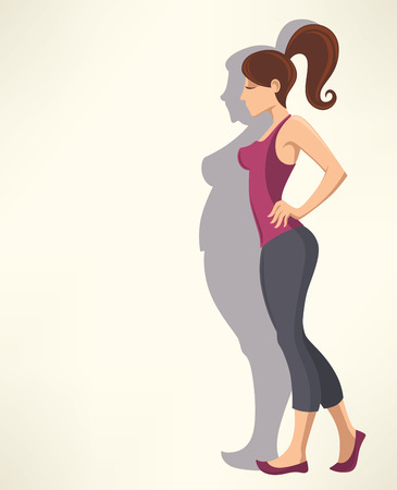 successful diet, vector cartoon backgroundのイラスト素材