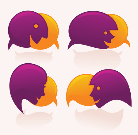 vector speech bubbles look like a head and faceのイラスト素材