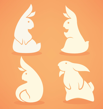 funny banny, vector rabbit collectionのイラスト素材