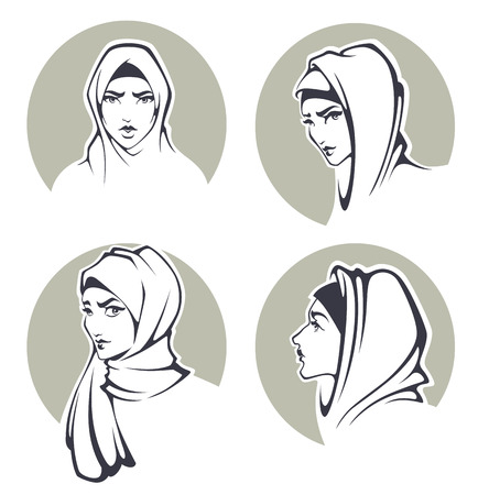beautiful arabian girls collectionのイラスト素材