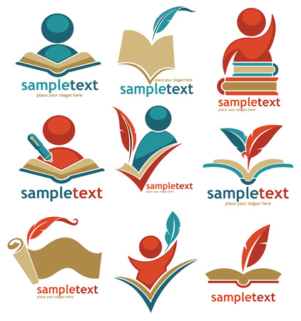 book, reading, education, signs, symbols and logoのイラスト素材