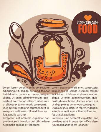 vector handdrown background spices in bottleのイラスト素材