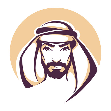 handsome arabian man portraitのイラスト素材