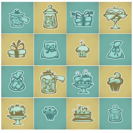 object, stickers or icons for your chocolate shopのイラスト素材
