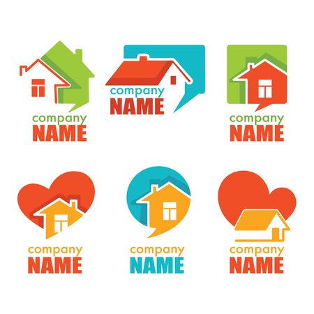 Home house and real estate logo symbol and emblem collectionのイラスト素材