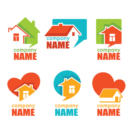 Home house and real estate logo symbol and emblem collectionのイラスト素材