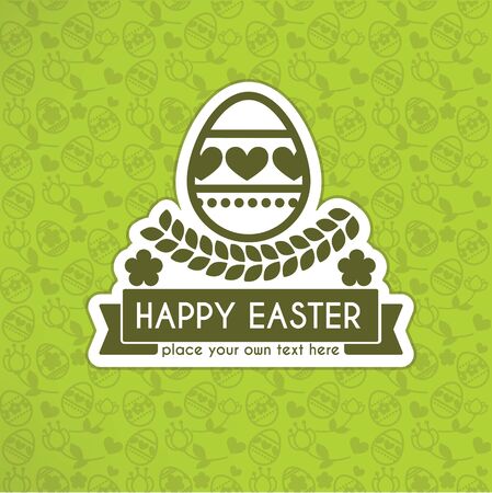 vector ornamental background with Happy Easter logo templateのイラスト素材