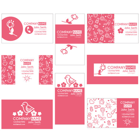beauty, lovely, cosmetics buiseness card templatesのイラスト素材