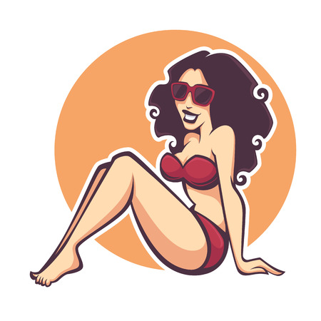 summer holiday, background in retro styleのイラスト素材