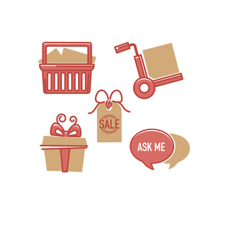 shopping icons and emlems collectionのイラスト素材