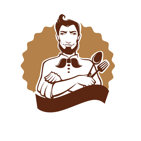 young happy and creative chefのイラスト素材