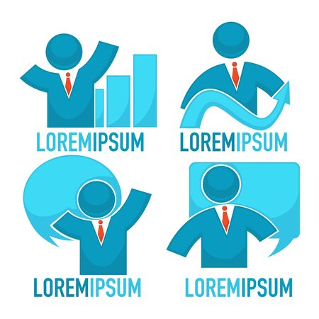 success, business people, abstract vector collectionのイラスト素材