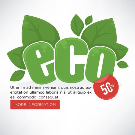 eco, organic and green, vector  banner template designのイラスト素材