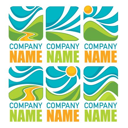 rural landscapes icon emblemsのイラスト素材