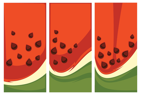 watermelon flyers and backgrounds collectionのイラスト素材