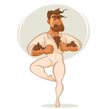 Mach Ballet Danser,Cartoon Man Portraitのイラスト素材