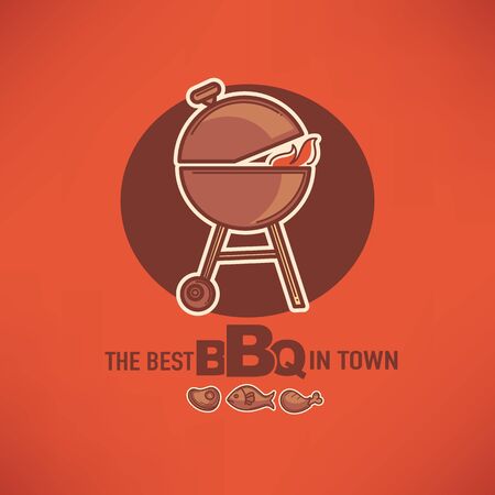 vector or banner template design for your BBQ and grill restaurant or partyのイラスト素材