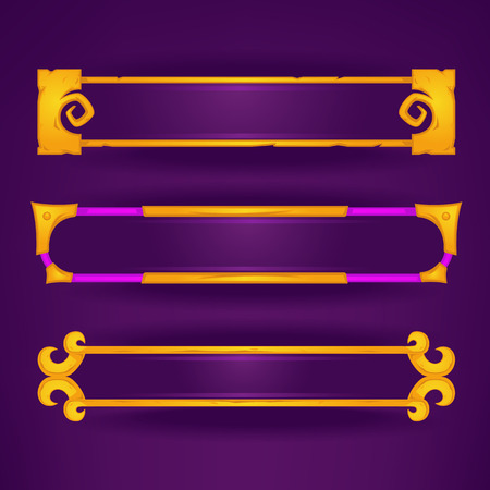 vector collection of  interface elements, text boxes and banners for your casual mobile gameのイラスト素材