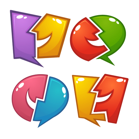 vector collection of talking, speaking and communication icons, signs and symbolsのイラスト素材