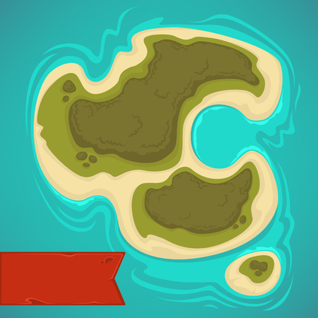 cartoon tropical island top view for your game mapのイラスト素材