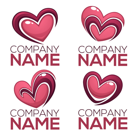 Vector collection of heart, hands and love logo, concept, labels and formsのイラスト素材