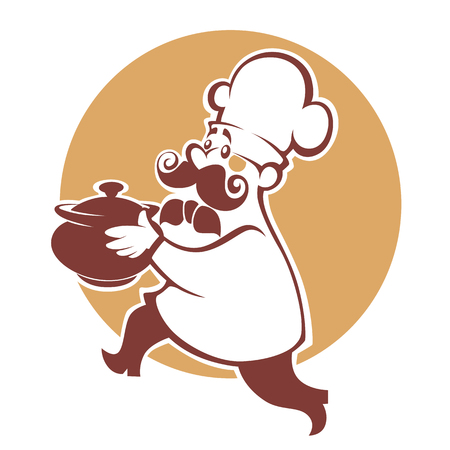 cooking and food delivery symbol, food and chif silhouette for your logo or menuのイラスト素材