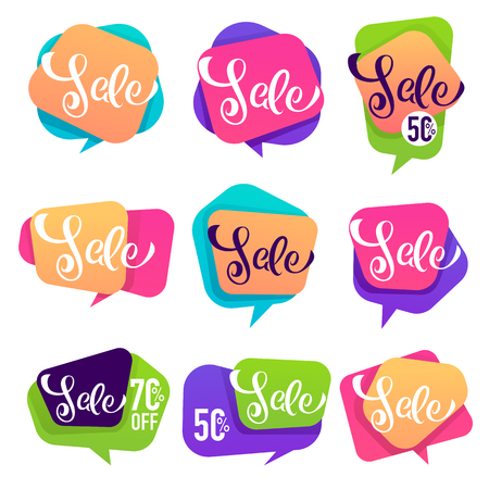 Sale Bubbles, Bunners And Stickers Vector Collectionのイラスト素材
