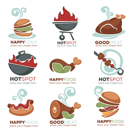 fresh meat, bbq, beef, chicken, turkey menu, logo, label, emblems collectionのイラスト素材