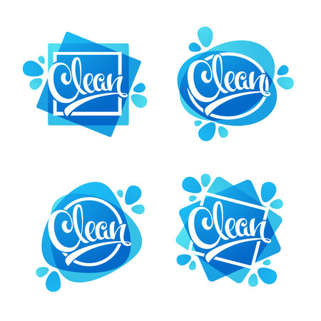 Shiny and glossy Clean lettering iconのイラスト素材