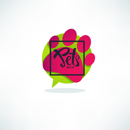 Petâs shop logo with paw print.のイラスト素材