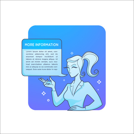 Professional chat  business lady consultant line art silhouette and speech bubbleのイラスト素材