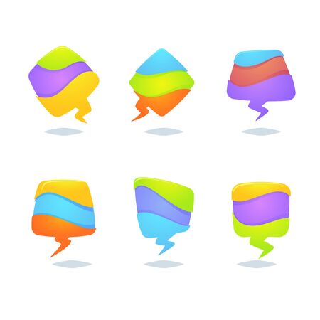 vector collection bright, colorful speech bubbles shapes for your logo, labels, emblems, iconsのイラスト素材