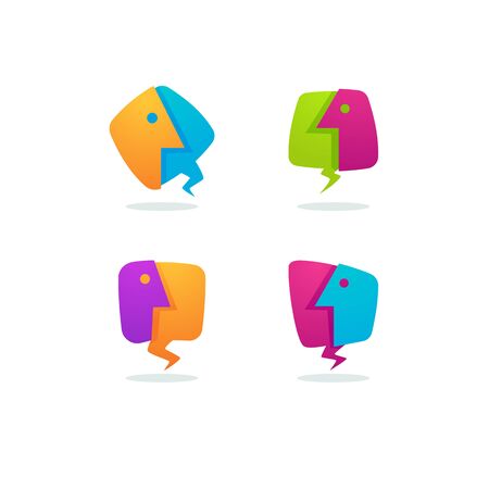 vector collection of talking, speaking, chatting and communication logo, icons, signs and symbolsのイラスト素材
